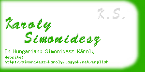 karoly simonidesz business card
